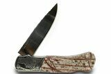 Pocket Knife with Leopard Stone Inlays #370820-3